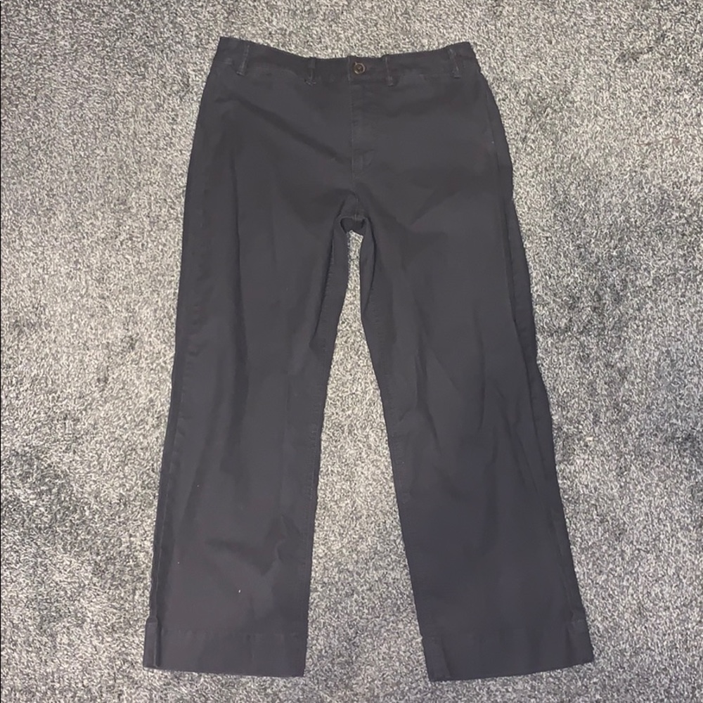Cropped Dark Grey Straight Leg Jeans
